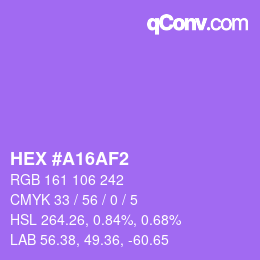 Color code: HEX #A16AF2 | qconv.com
