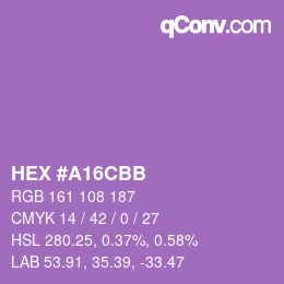 Color code: HEX #A16CBB | qconv.com