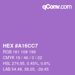 Color code: HEX #A16CC7 | qconv.com