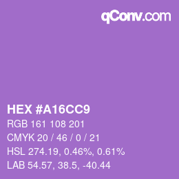 Color code: HEX #A16CC9 | qconv.com