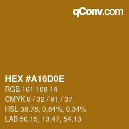 Color code: HEX #A16D0E | qconv.com