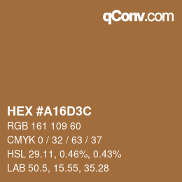 Color code: HEX #A16D3C | qconv.com