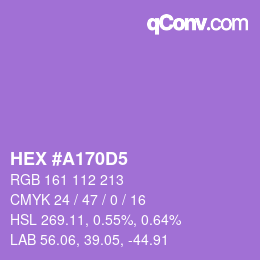 Color code: HEX #A170D5 | qconv.com