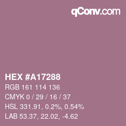 Color code: HEX #A17288 | qconv.com