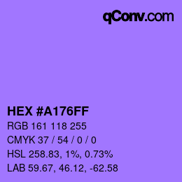 Color code: HEX #A176FF | qconv.com