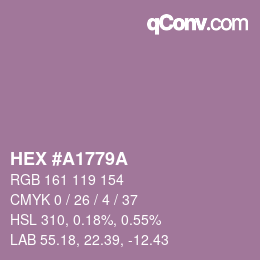 Color code: HEX #A1779A | qconv.com