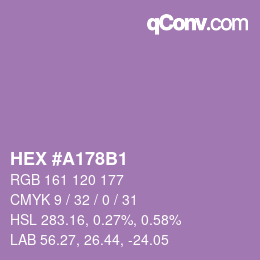 Farbcode: HEX #A178B1 | qconv.com
