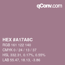 カラーコード: HEX #A17A8C | qconv.com