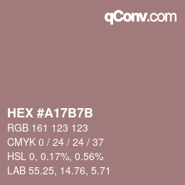 カラーコード: HEX #A17B7B | qconv.com