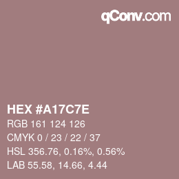 Color code: HEX #A17C7E | qconv.com