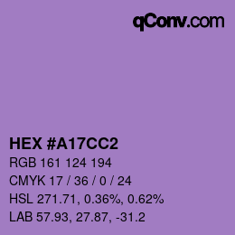 Color code: HEX #A17CC2 | qconv.com
