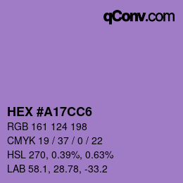 Color code: HEX #A17CC6 | qconv.com
