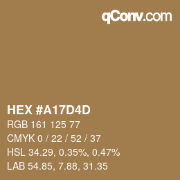 カラーコード: HEX #A17D4D | qconv.com