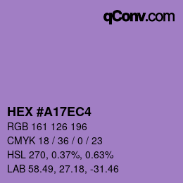 Color code: HEX #A17EC4 | qconv.com