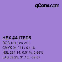 カラーコード: HEX #A17ED5 | qconv.com