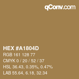 Color code: HEX #A1804D | qconv.com