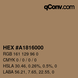 Color code: HEX #A1816000 | qconv.com