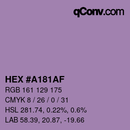 カラーコード: HEX #A181AF | qconv.com
