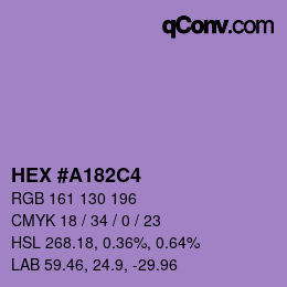 颜色代码: HEX #A182C4 | qconv.com