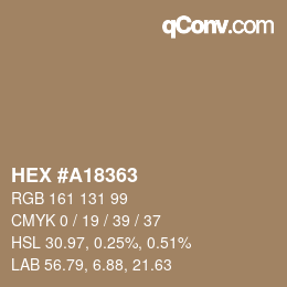 Color code: HEX #A18363 | qconv.com