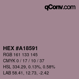 カラーコード: HEX #A18591 | qconv.com