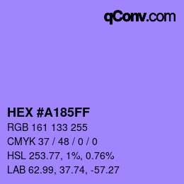 Farbcode: HEX #A185FF | qconv.com