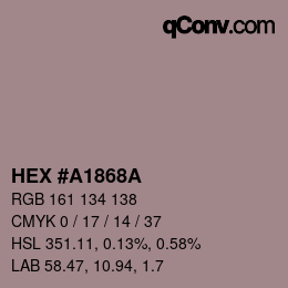 Color code: HEX #A1868A | qconv.com