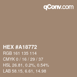 颜色代码: HEX #A18772 | qconv.com