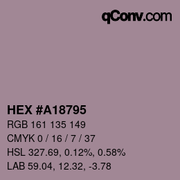 Color code: HEX #A18795 | qconv.com