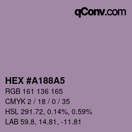 Color code: HEX #A188A5 | qconv.com