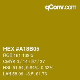 Color code: HEX #A18B05 | qconv.com