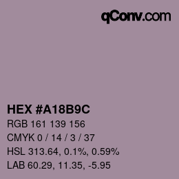 カラーコード: HEX #A18B9C | qconv.com