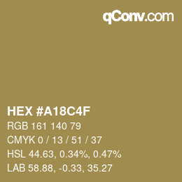 颜色代码: HEX #A18C4F | qconv.com