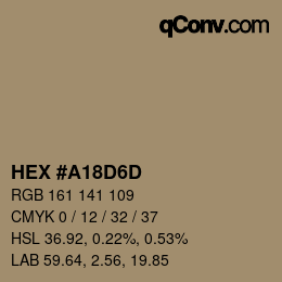 カラーコード: HEX #A18D6D | qconv.com
