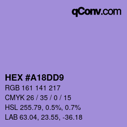 Color code: HEX #A18DD9 | qconv.com