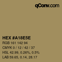 カラーコード: HEX #A18E5E | qconv.com