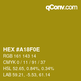 Color code: HEX #A18F0E | qconv.com