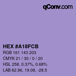 Color code: HEX #A18FCB | qconv.com