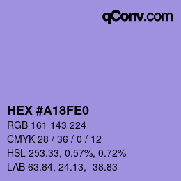 颜色代码: HEX #A18FE0 | qconv.com