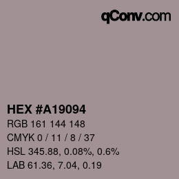 Farbcode: HEX #A19094 | qconv.com