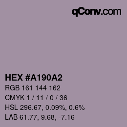 颜色代码: HEX #A190A2 | qconv.com