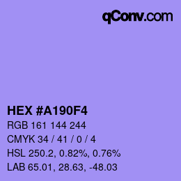 Color code: HEX #A190F4 | qconv.com