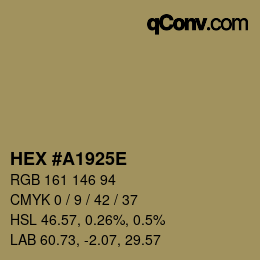 カラーコード: HEX #A1925E | qconv.com