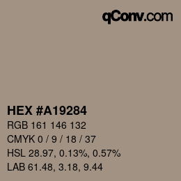 Color code: HEX #A19284 | qconv.com