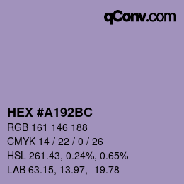 Farbcode: HEX #A192BC | qconv.com