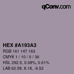 カラーコード: HEX #A193A3 | qconv.com