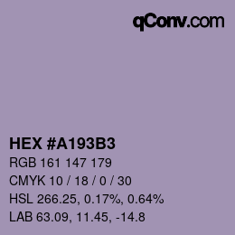 Código de color: HEX #A193B3 | qconv.com