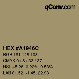 Farbcode: HEX #A1946C | qconv.com