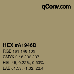 カラーコード: HEX #A1946D | qconv.com