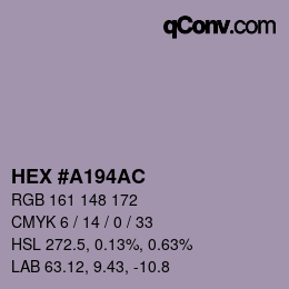 カラーコード: HEX #A194AC | qconv.com